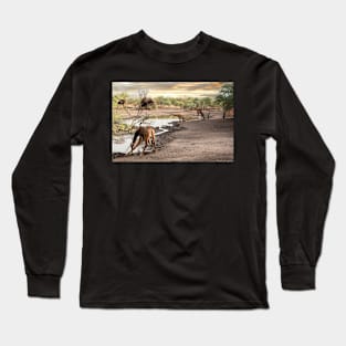 Giraffes at Watering Hole Long Sleeve T-Shirt